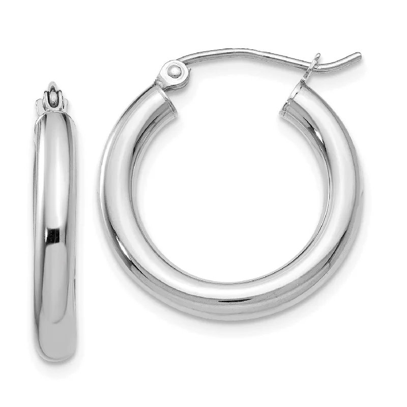 women stylish earrings -14KT White Gold 20X3MM Hoop Earrings