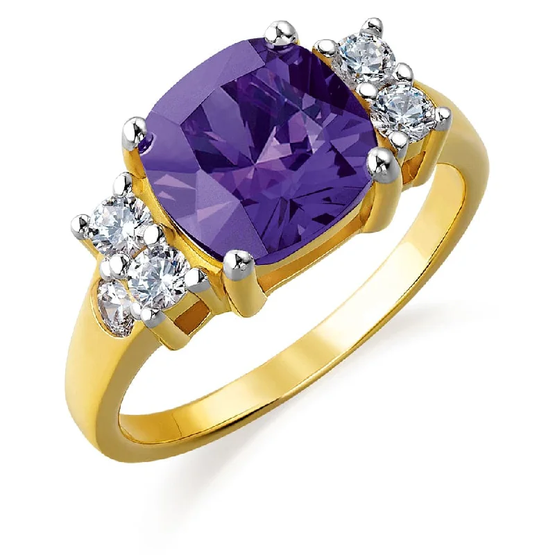 women charm bangle bracelets -Tru-Amethyst Perfection Ring