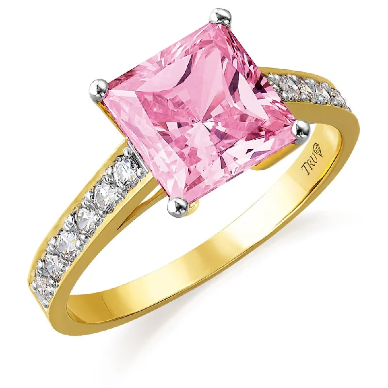 women thick bangles -4.35 ct. t.w. Classic Pink Princess  Ring