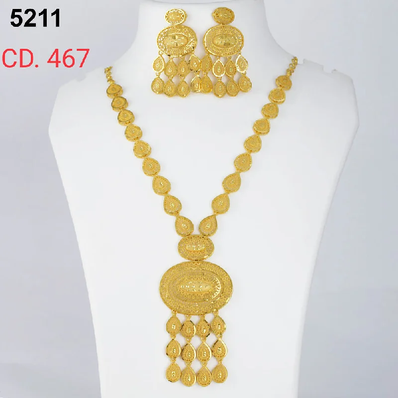 women simple chain necklaces -MR Jewellery Forming Gold Plated Necklace Set