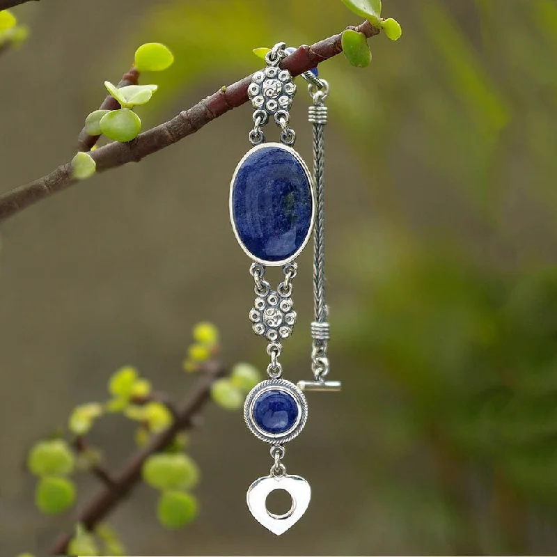 Handmade Sterling Silver 'Blue Bouquet' Sodalite Bracelet (Peru)