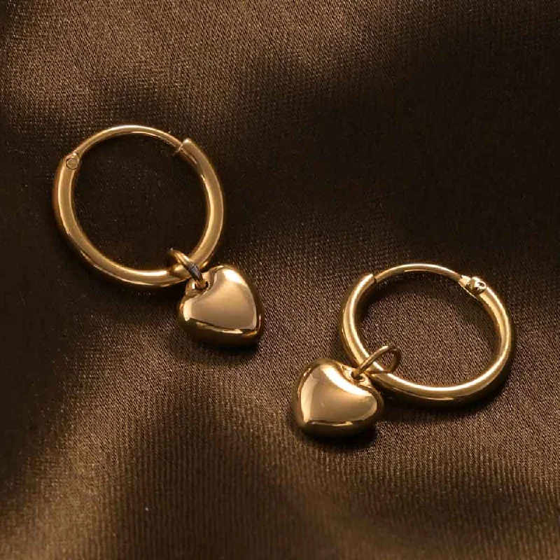 women chic earrings -Small Heart Hoop Earrings