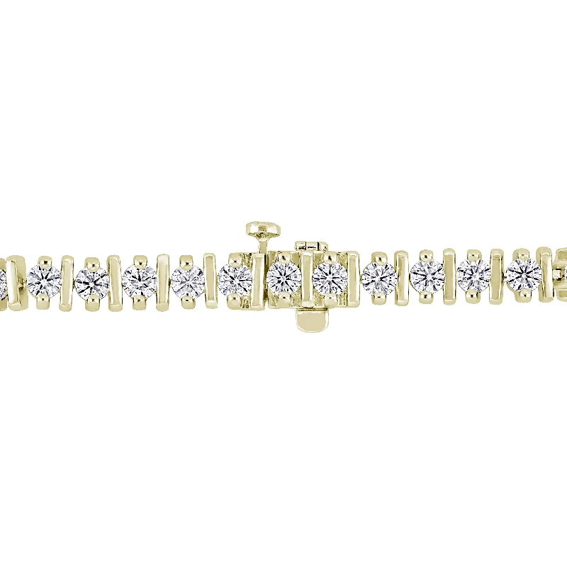 Miadora Yellow Plated Sterling Silver 4 1/2ct TGW Moissanite Tennis Bracelet