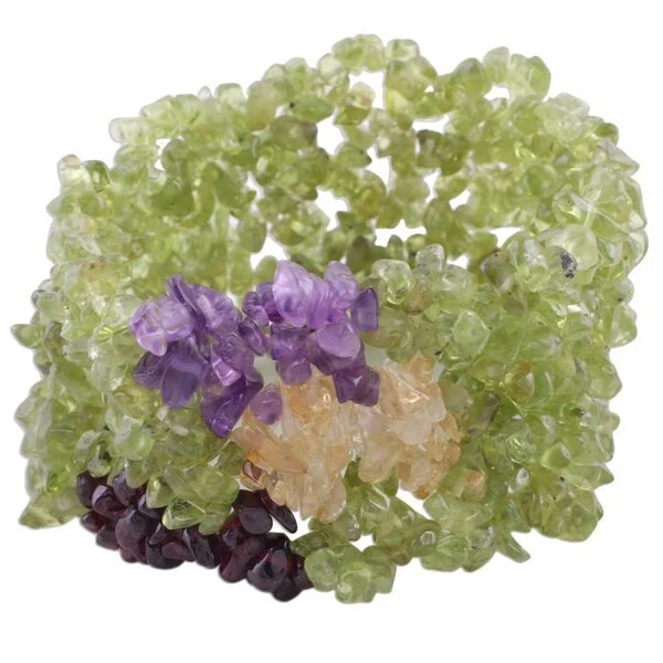 Peridot and Amethyst 'Summer Dance' Stretch Bracelet