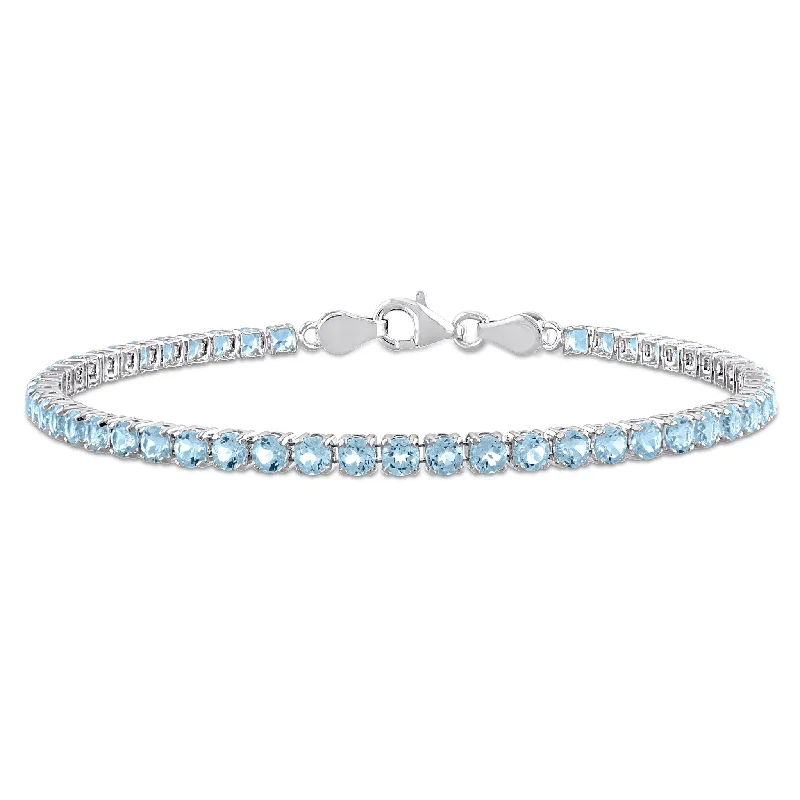 Miadora 6 1/8ct TGW Sky Blue Topaz Bracelet in Sterling Silver