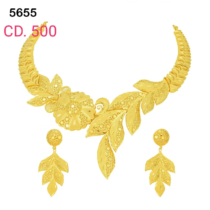 women luxurious necklaces -MR Jewellery Forming Gold Plated Necklace Set