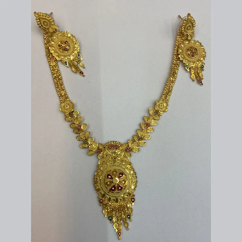 women geometric chain necklaces -The Jangid Arts Gold Plated Necklace Set