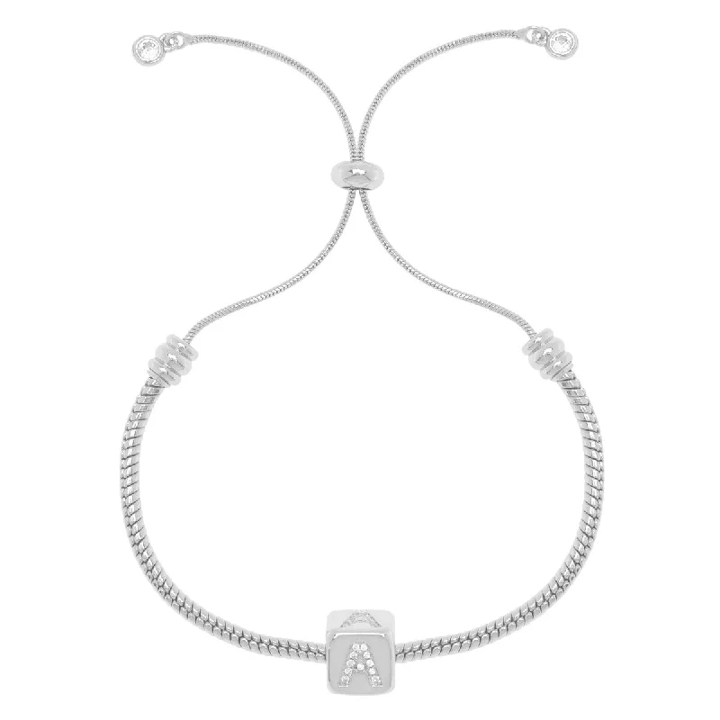 Victoria Townsend Silver Plated Adjustable Initial Bracelet