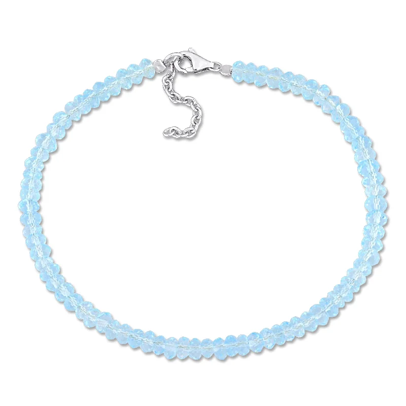 Miadora 11ct TGW Sky Blue Topaz Beaded Bracelet in Sterling Silver Clasp-725+1 in