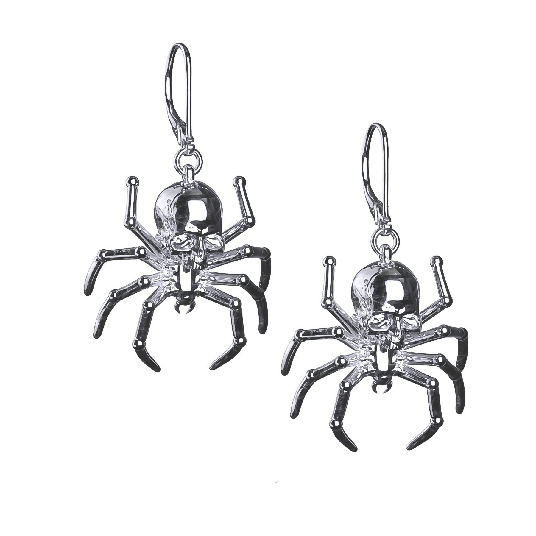 women handmade earrings -SPIDER SKULL EARRING