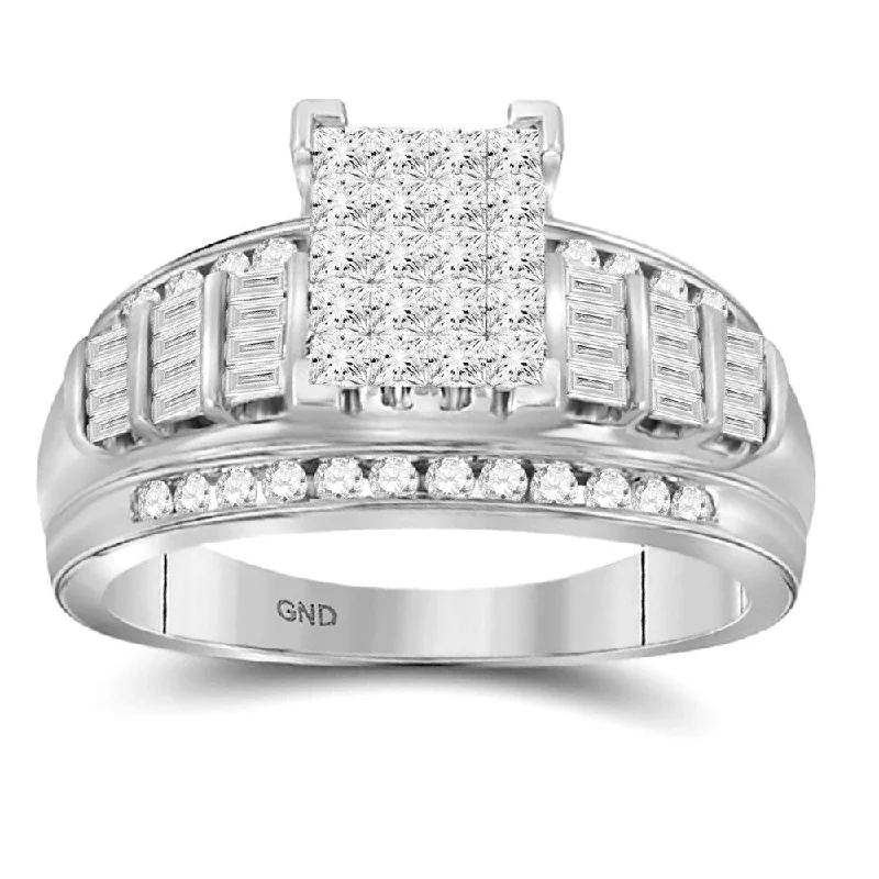 women modern bangles -2ctw Princessa Diamond Cluster Promise Forever Ring