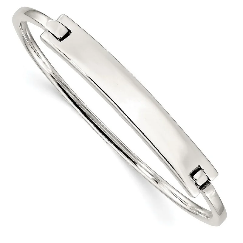 Curata 925 Sterling Silver 7" ID Hinged Stackable Bangle Bracelet