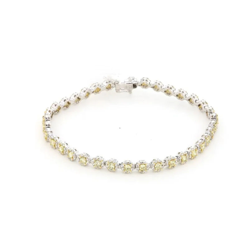 Yellow Diamond & White Diamond Tennis Bracelet