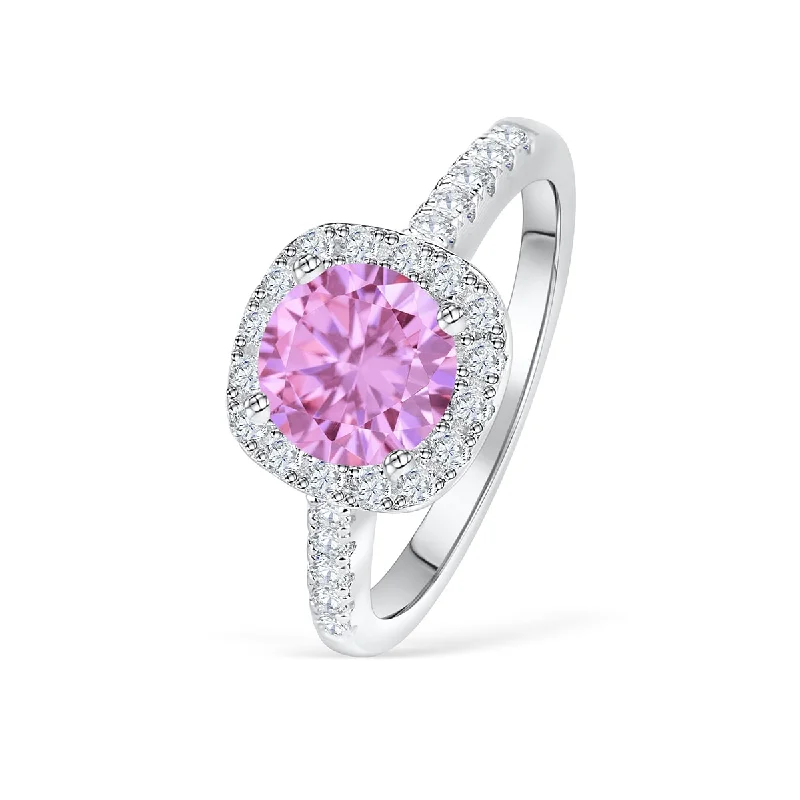 women timeless bracelets -The Halo - Pink Sapphire