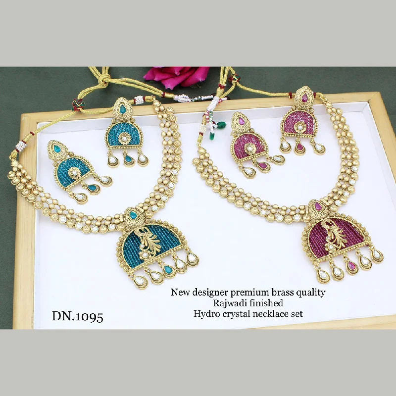 women heart-shaped necklaces -Manisha Jewellery Gold Plated Necklace Set