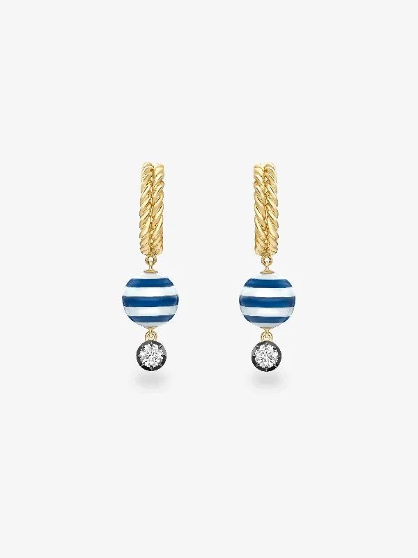 women sparkling earrings -Hello Sailor Rope & Pearl Hoop Earrings