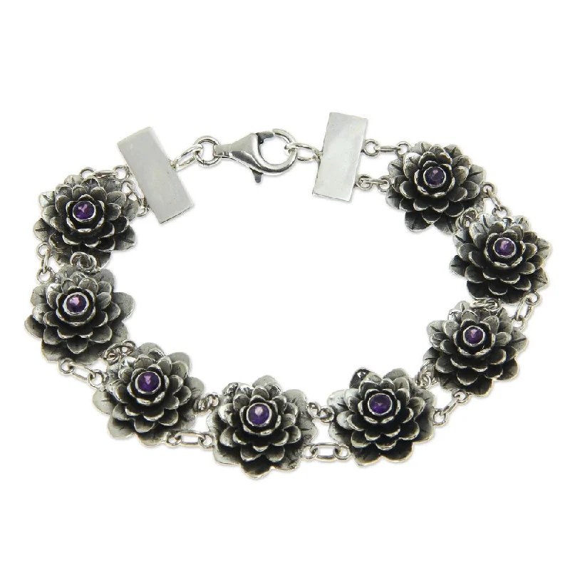 Handmade Sterling Silver 'Purity' Amethyst Bracelet (Indonesia)