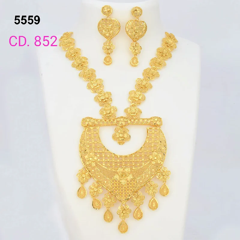 women layered gold necklaces -MR Jewellery Forming Gold Plated Necklace Set