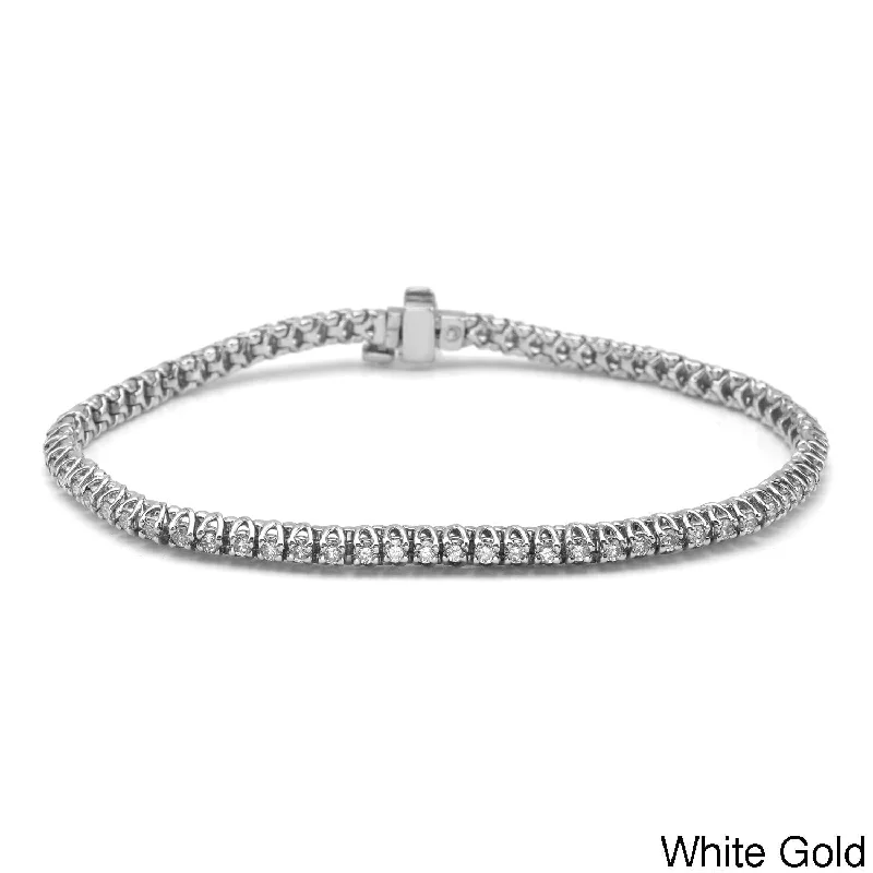 Auriya 1 carat TW Round Diamond Tennis Bracelet 14k Gold - 7-inch