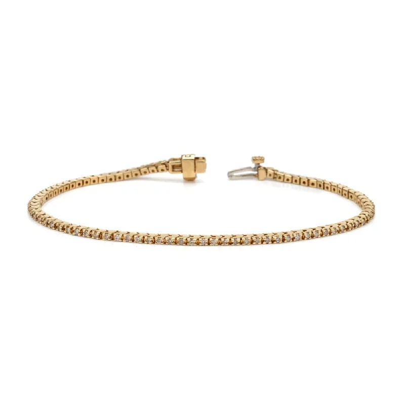 14k Gold 6ct TDW Round Diamond Tennis Bracelet by Auriya