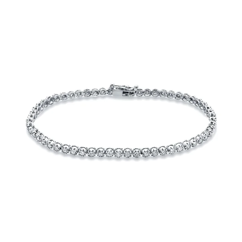 Auriya 14k White Gold 1 7/8ct TDW Round Diamond Tennis Link Bracelet (H-I, I1-I2)