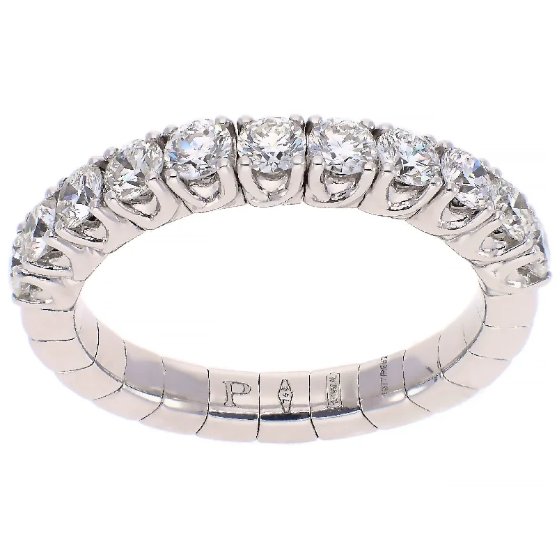 women luxury bangles -Picchiotti Xpandable 18K White Gold Round Diamonds Band Ring