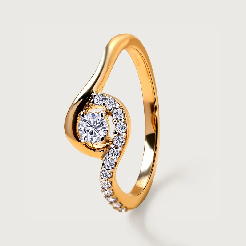 women trendy engagement rings -Versa Embrace Certified Diamond Ring in 14K Yellow Gold Diamond Carat Wt. 0.25 cts.