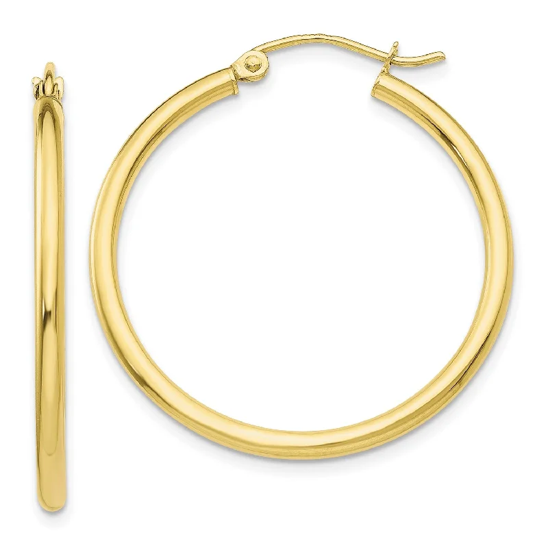 women fashion-forward earrings -10KT Yellow Gold 26X2MM Hoop Earrings