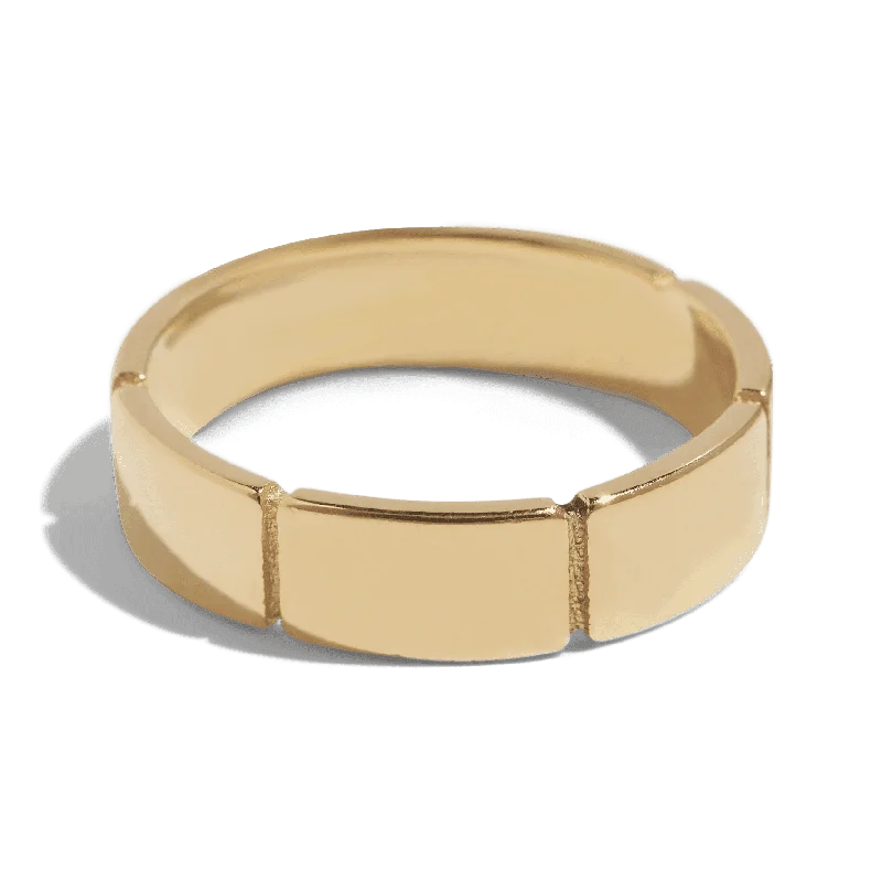 women mixed metal bracelets -THE IMANI RING - Solid 14k gold