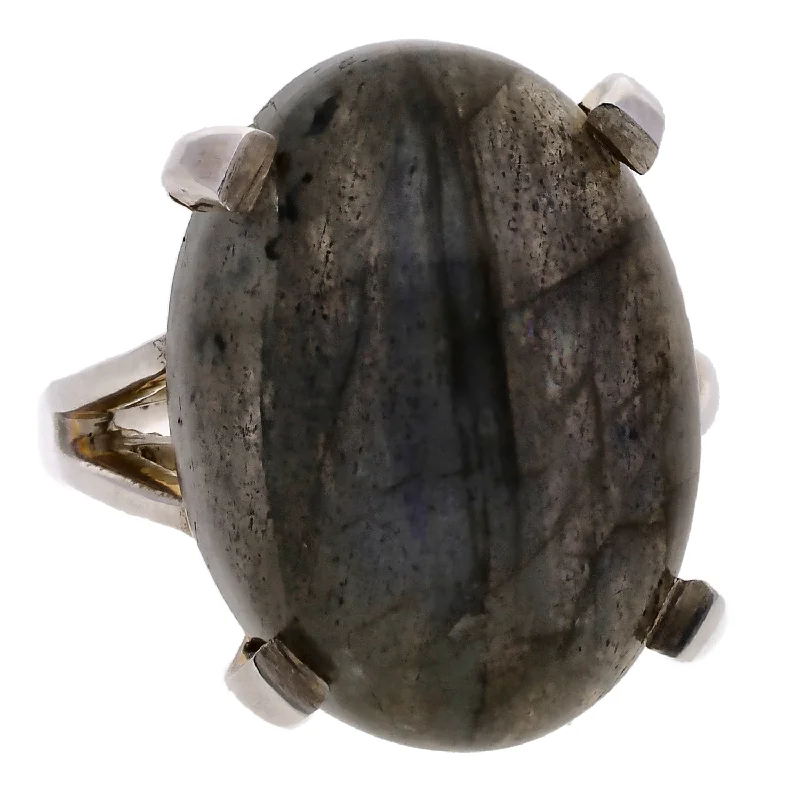 women handmade bracelets -Sterling Silver Oval 26.00ct Labradorite Ring