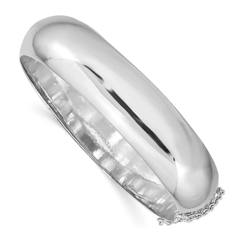 Curata 925 Sterling Silver 7.5" 15mm Wide Polished Hinged Bangle Bracelet