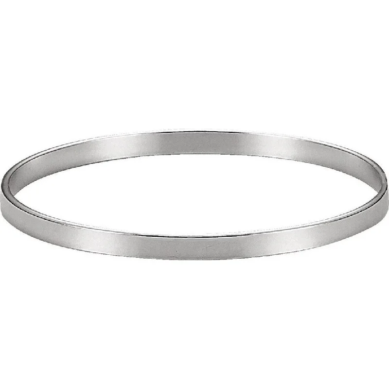 Curata 925 Sterling Silver 7.5" 4.8mm Polished Cuff Stackable Bangle Bracelet