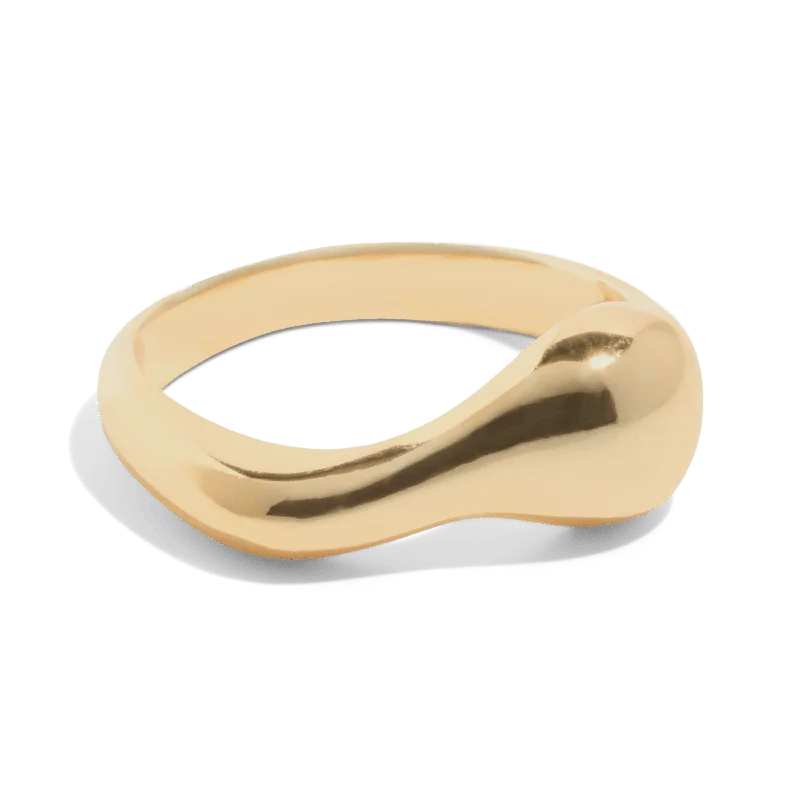 women silver bangles -THE JUNE RING - Solid 14k gold