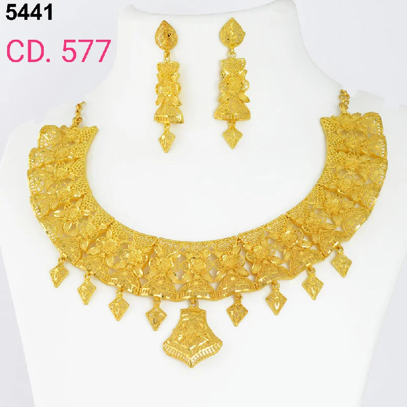 women trendy pendant necklaces -MR Jewellery Forming Gold Plated Necklace Set