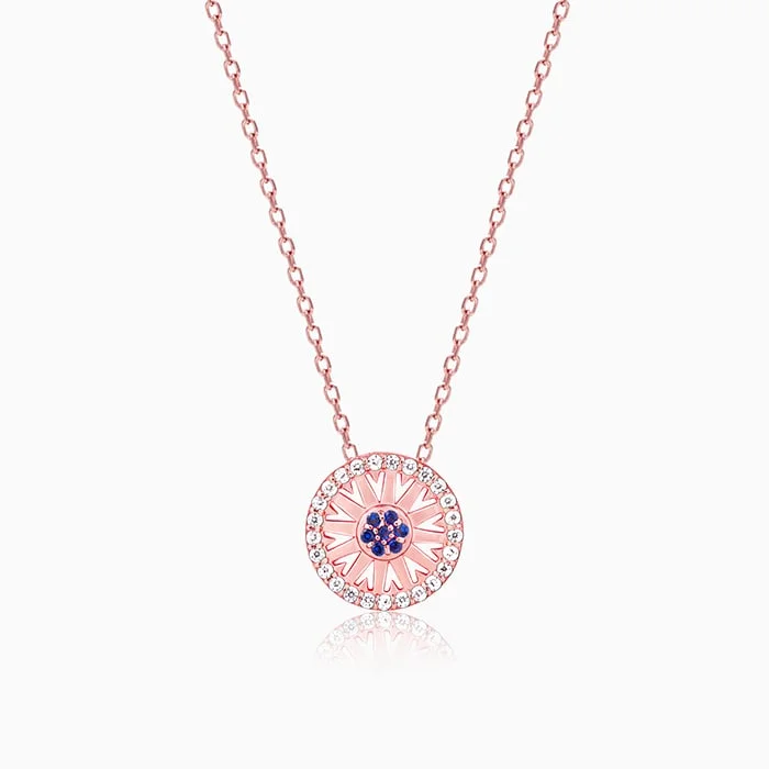 women radiant-cut necklaces -Rose Gold Glam Wheel Necklace