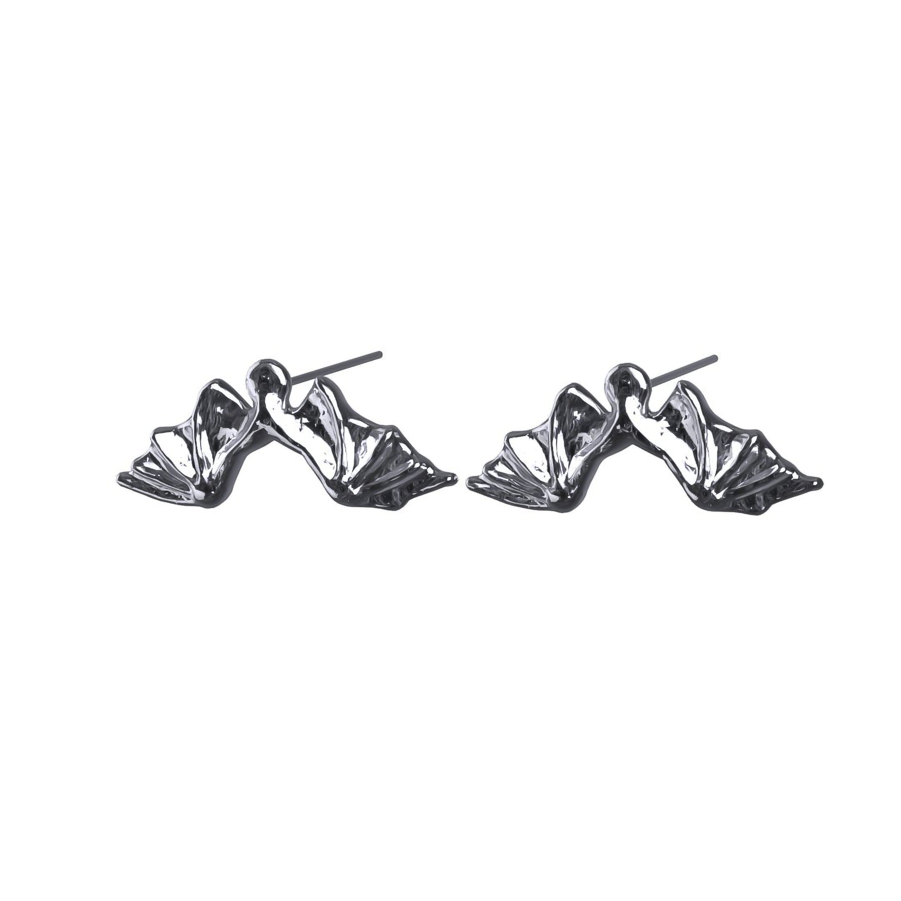 women sterling silver earrings -DEATHWING STUD EARRING