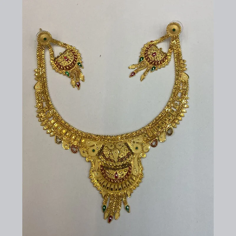 women luxury designer necklaces -The Jangid Arts Gold Plated Necklace Set