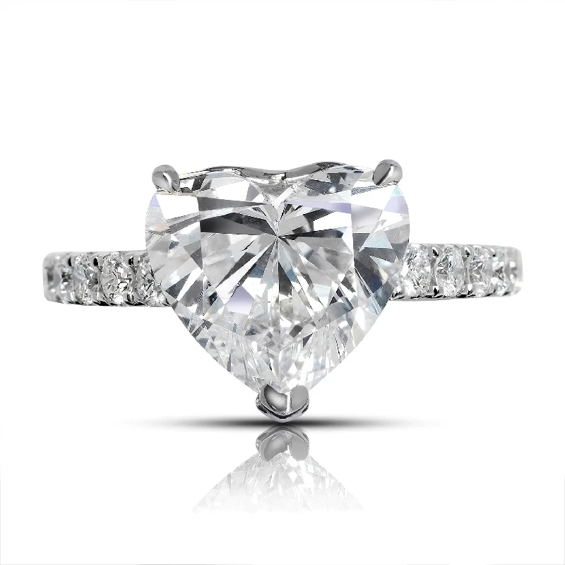 women high-quality engagement rings -COUR  5 CARAT HEART CUT D COLOR INTERNALLY FLAWLESS CLARITY DIAMOND ENGAGEMENT RING 18K WHITE GOLD GIA CERTIFIED 5 CT D IF  BY MIKE NEKTA