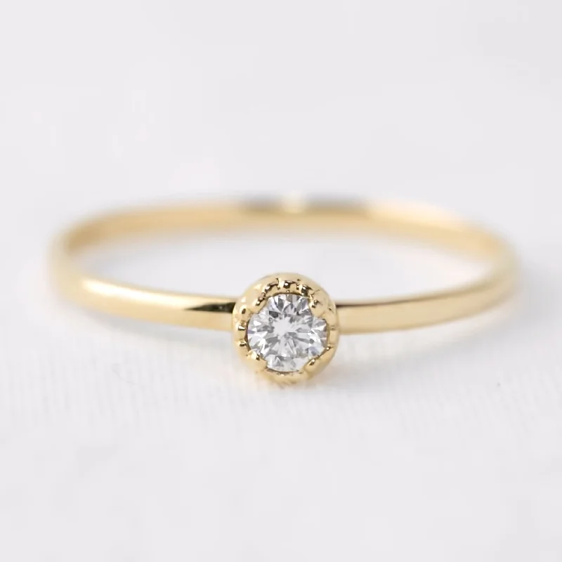 women thick bangles -Dahlia Solitaire Ring - Brilliant Cut Diamond