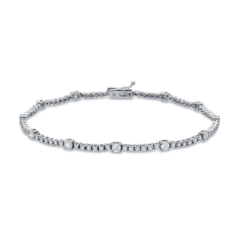 Auriya 14k White Gold 2ct TDW Round Diamond Tennis Bracelet (H-I, I1-I2)