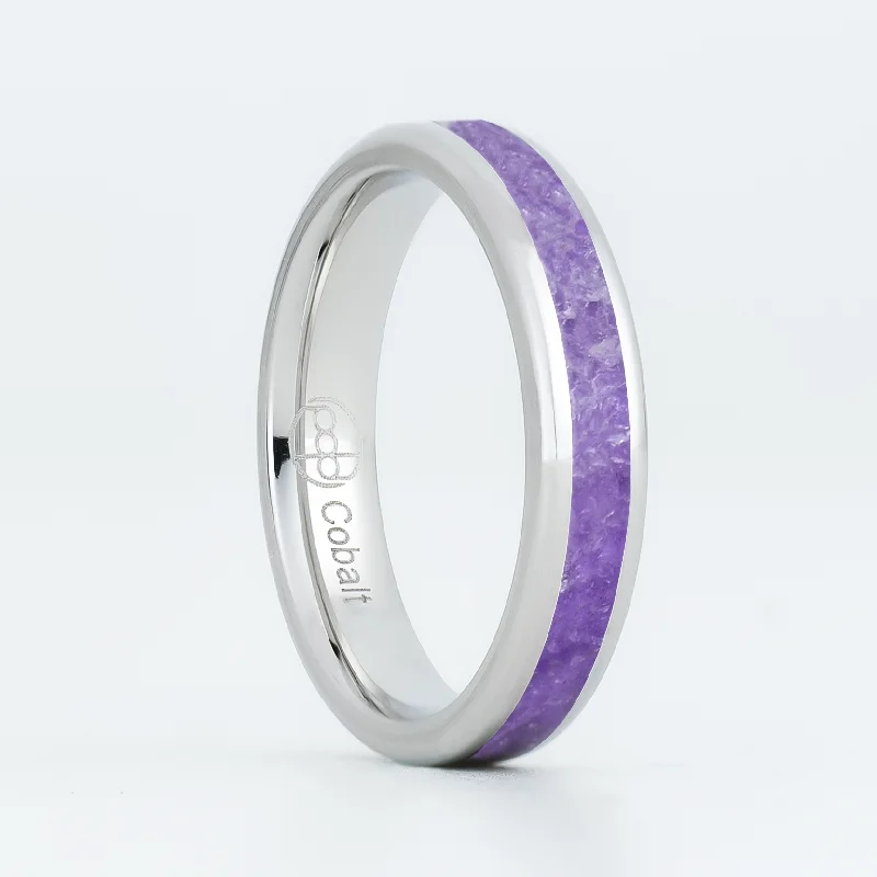 women chic bracelets -Amethyst Glowstone Stackable Ring