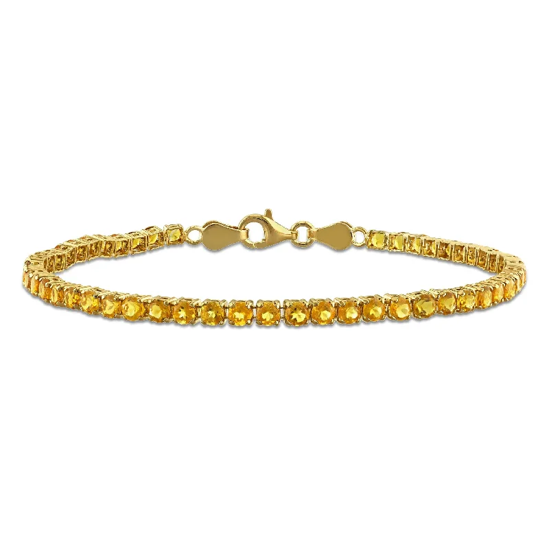 Miadora 4 1/10ct TGW Maderia Citrine Tennis Bracelet in Yellow Silver