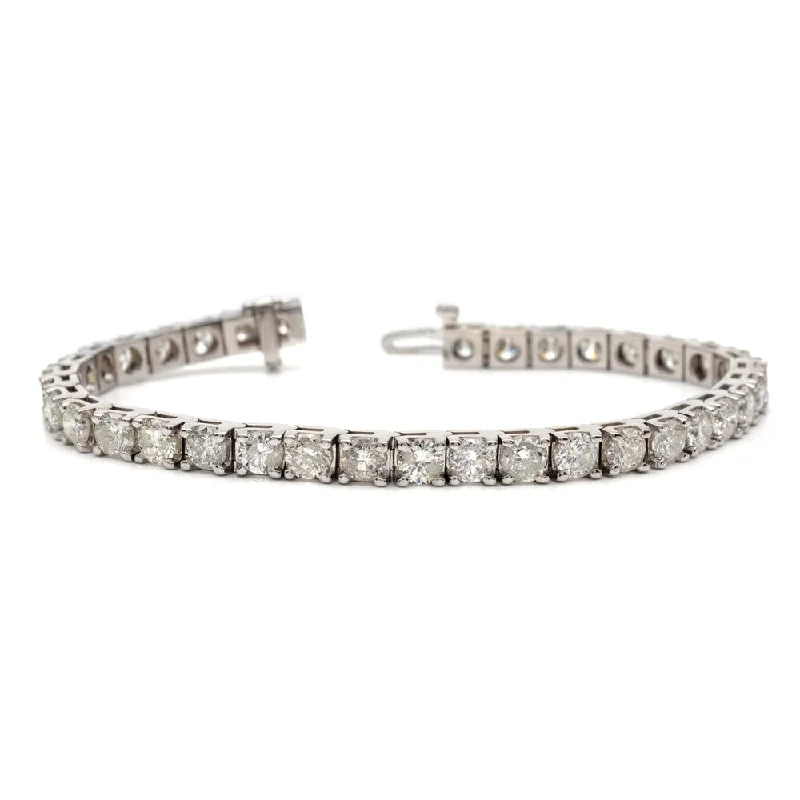 14k Gold 10ct TDW 7-Inch Round Diamond Tennis Bracelet by Auriya