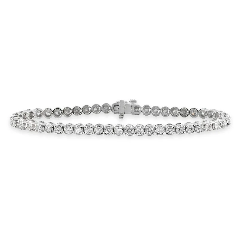 Auriya 14k Gold 3ct TDW Round 7-inch Diamond Tennis Bracelet