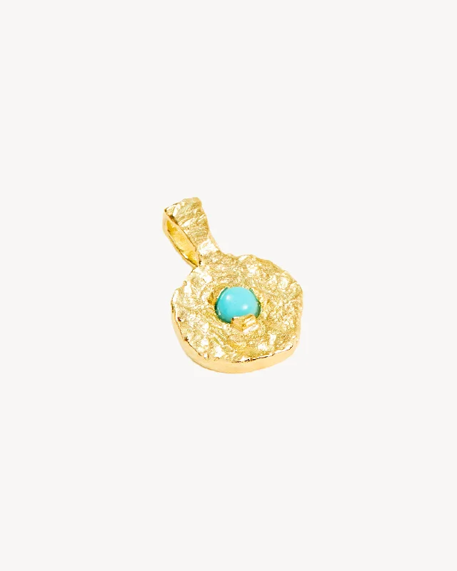 women choker necklaces -18k Gold Vermeil Written In The Stars Birthstone Necklace Pendant - December - Turquoise