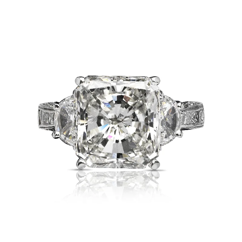 women custom-designed engagement rings -FREYJA 7 CARAT RADIANT CUT H COLOR VS2 CLARITY DIAMOND ENGAGEMENT RING 18K WHITE GOLD GIA CERTIFIED 5 CT H VS2 BY MIKE NEKTA