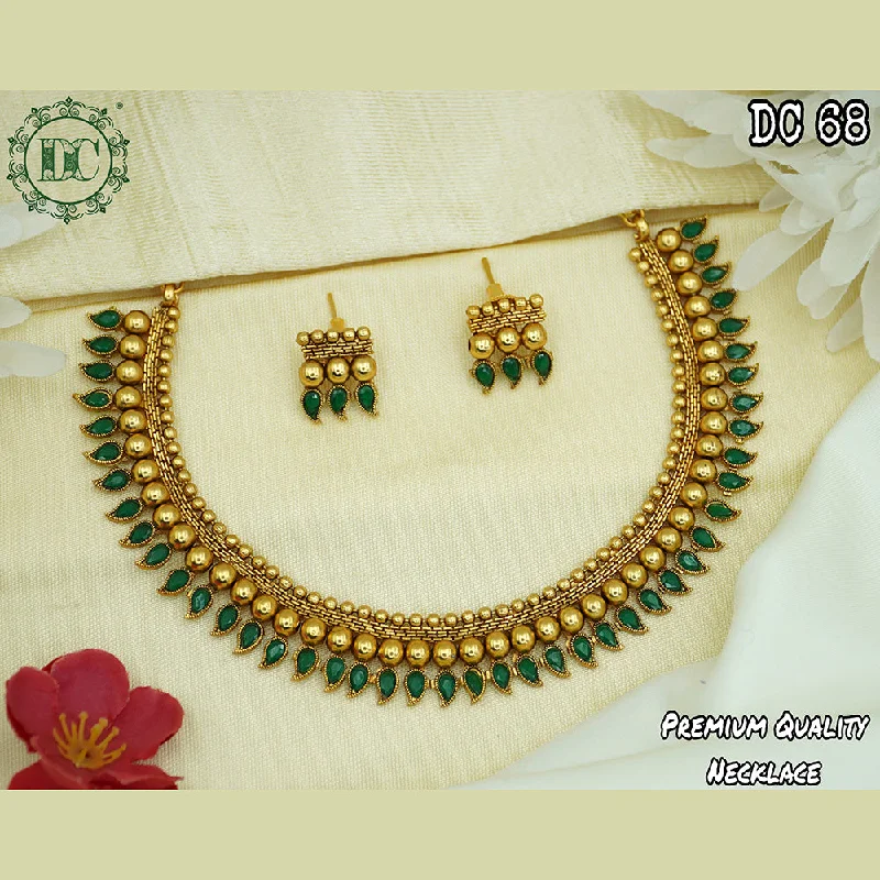 women luxury necklaces -Diksha Collection Gold Plated Pota Stone Necklace Set