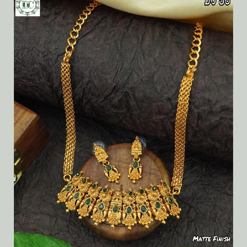 women trendy necklaces -Diksha Collection Gold Plated Necklace Set