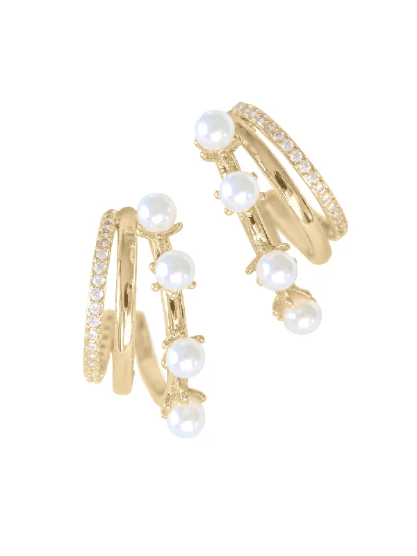 women rhinestone earrings -Hattie Pearl Hoops