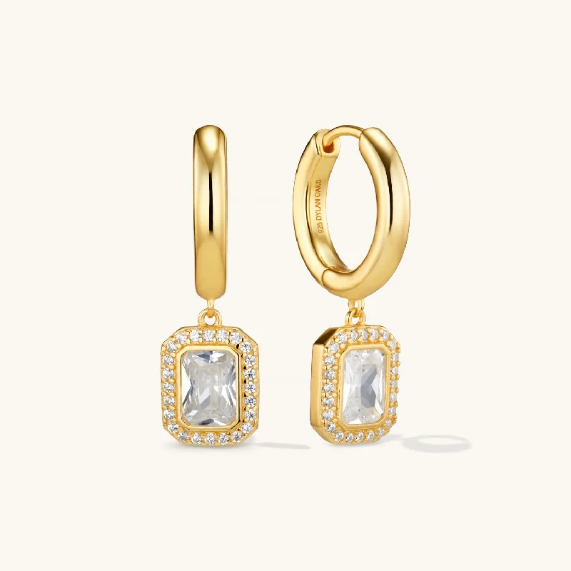 women shimmering earrings -Radiance Hoops In Gold